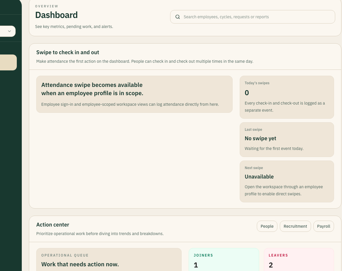 NxtGenSoftware dashboard for workforce operations
